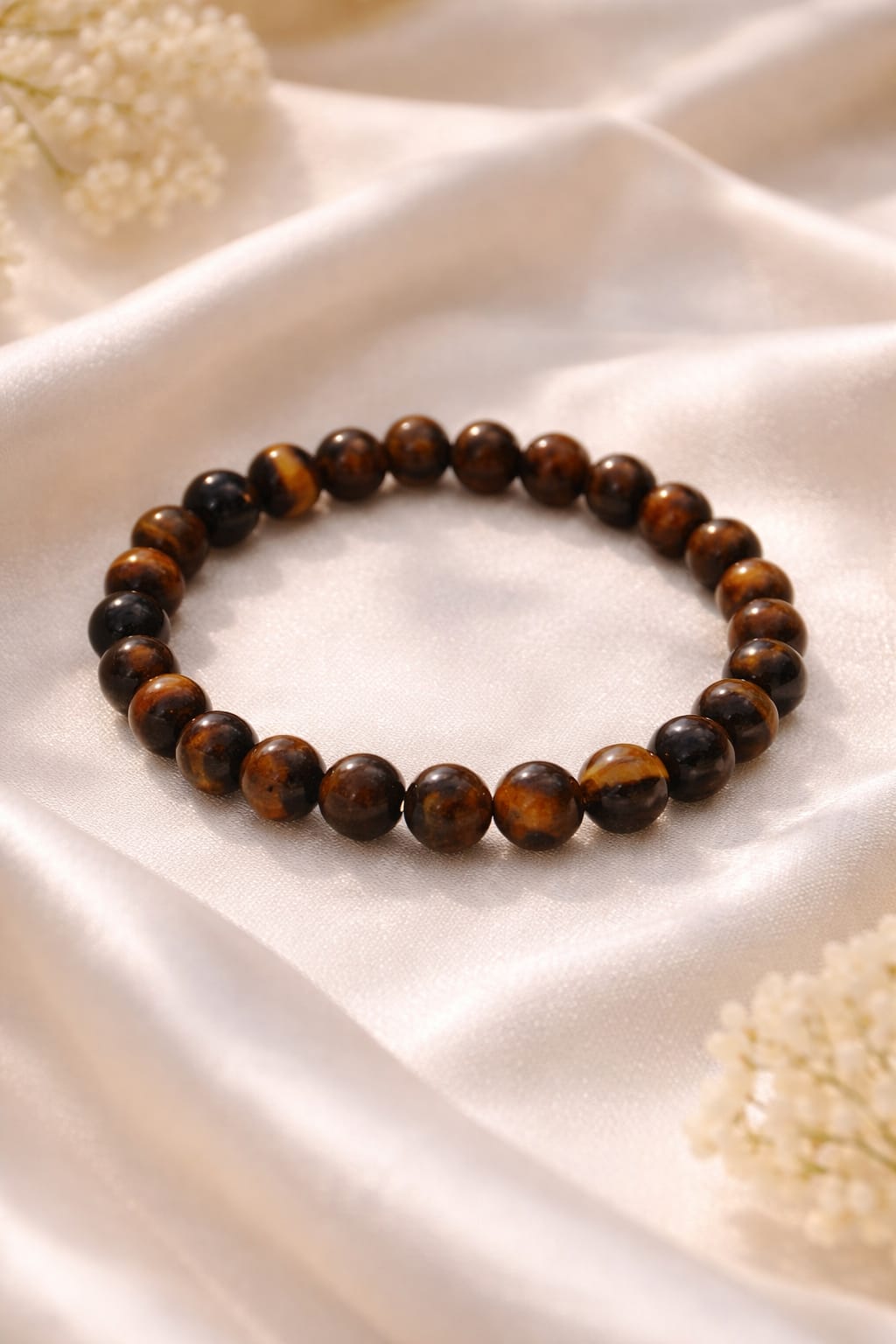 TIGER'S EYE Bracelet Stretch Fit, Confidence & Protection Stone, Good Luck Wealth, Stone of Courage, Healing Crystal Bracele, Unisex Jewelry - Image 3