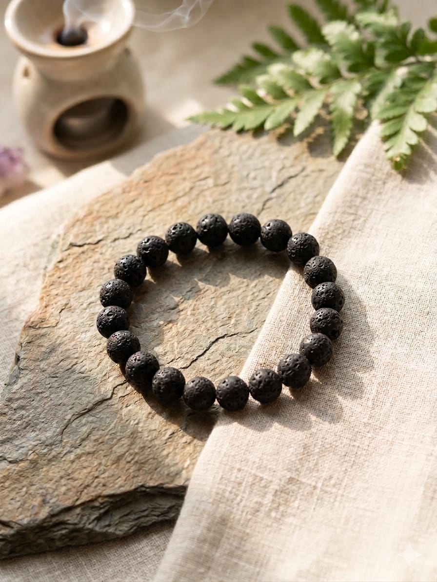 Lava Stone Bracelet men/women, Aromatherapy Diffuser, Unisex Stretchable Beaded Jewelry